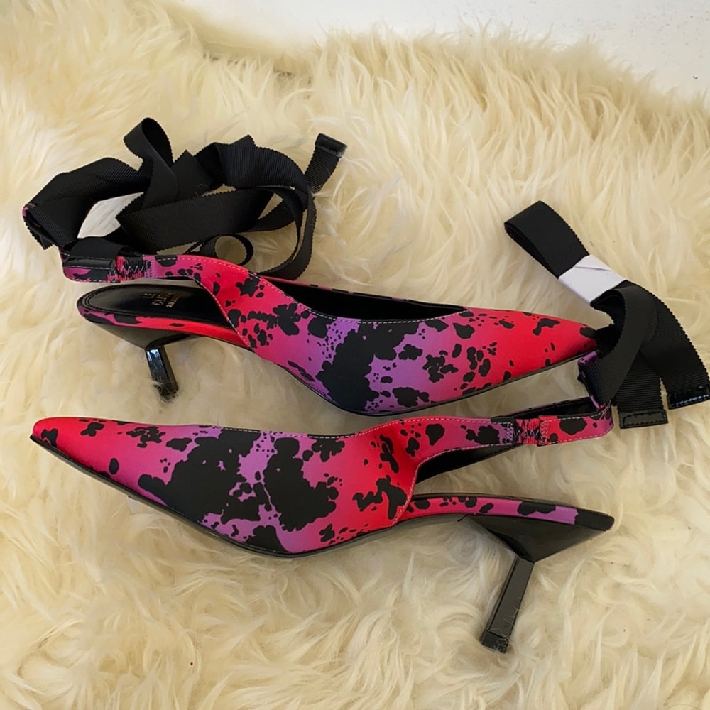 Leopard kitten heel stilettos